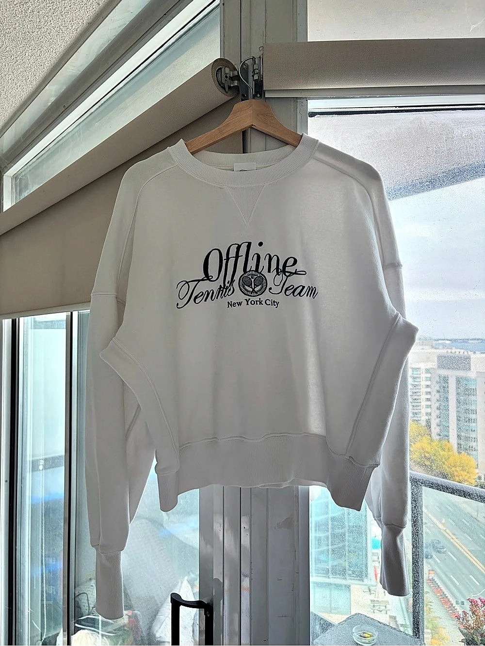 Offline by Aerie Tennis Team sweatshirt White Tennis Graphic Sweatshirt Like